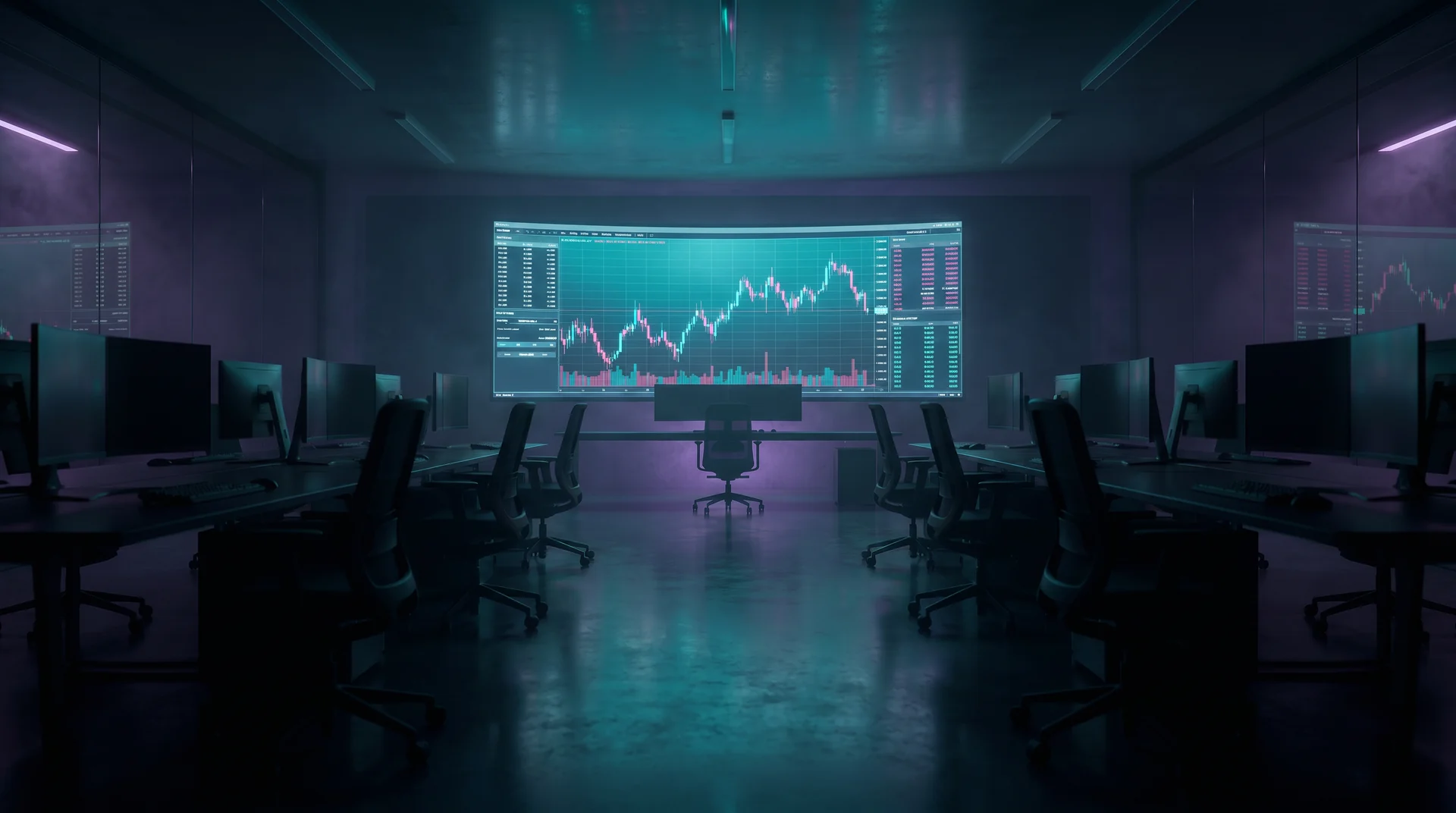Sala de operações quantitativas do TraderQuant